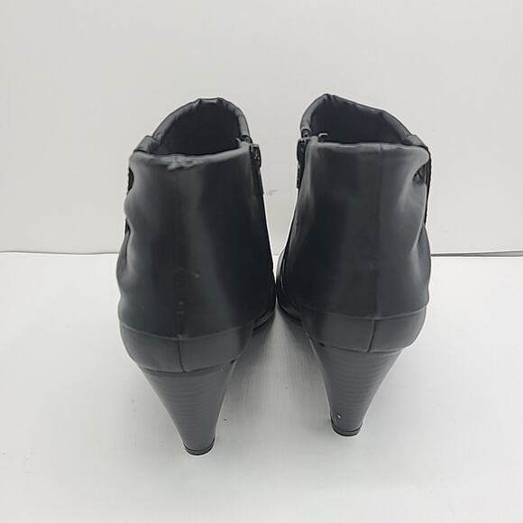 Mudd Black Faux Leather High Heel Ankle Boots Zip Booties Y2k 90s Size 10 - Picture 5 of 15